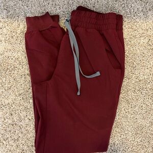 Figs Women's Burgundy Zamora Relaxed Jogger Scrub Pants